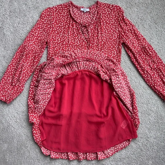 Rails Everly Mini Dress Red Daisy Floral Carmine Size XXS NWT - Picture 6 of 9